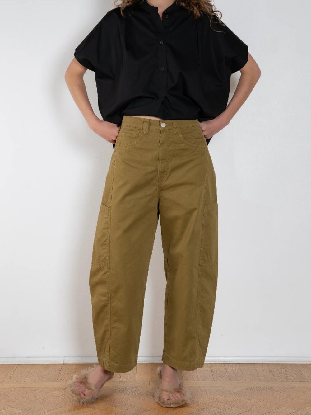 Jamie Haller Baggy Painter Crop in Avo NWT